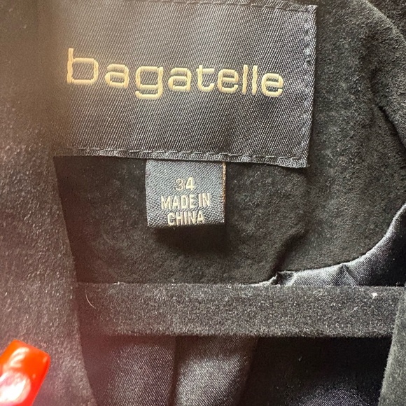 Bagatelle Women's Black Suede Leather Jacket with Silver Accents - Picture 5 of 8